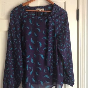 Loft sheer feather blouse